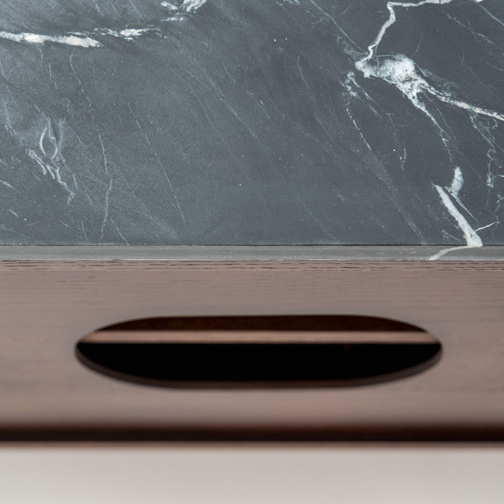 Yorke 220 Entertainment Unit - Smoked Oak & Nero Perlato - TV and Entertainment Units Tolv Loom Collection Dubai