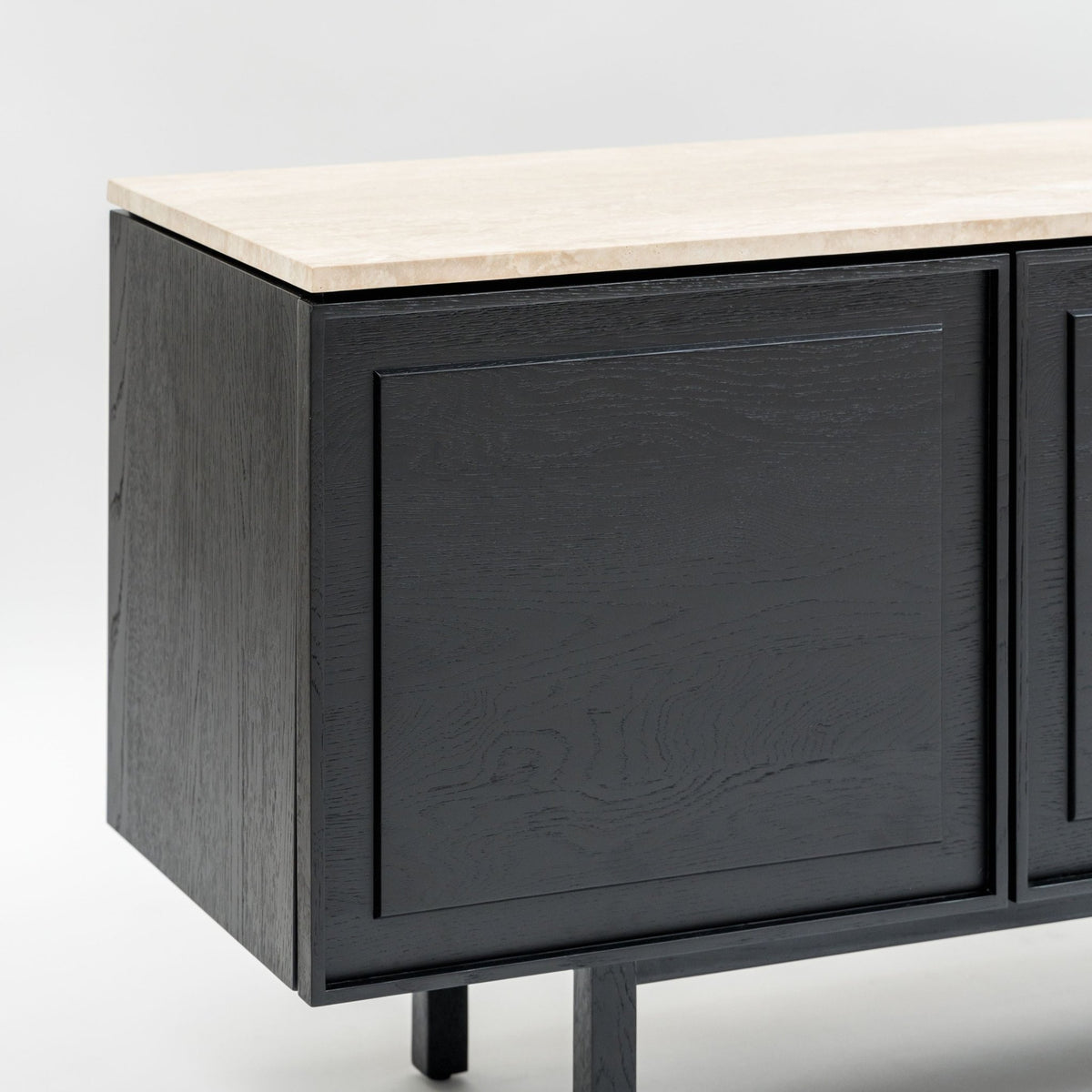 Yorke 220 Sideboard - Black Oak & Travertine - Buffets & Sideboards Tolv Loom Collection Dubai