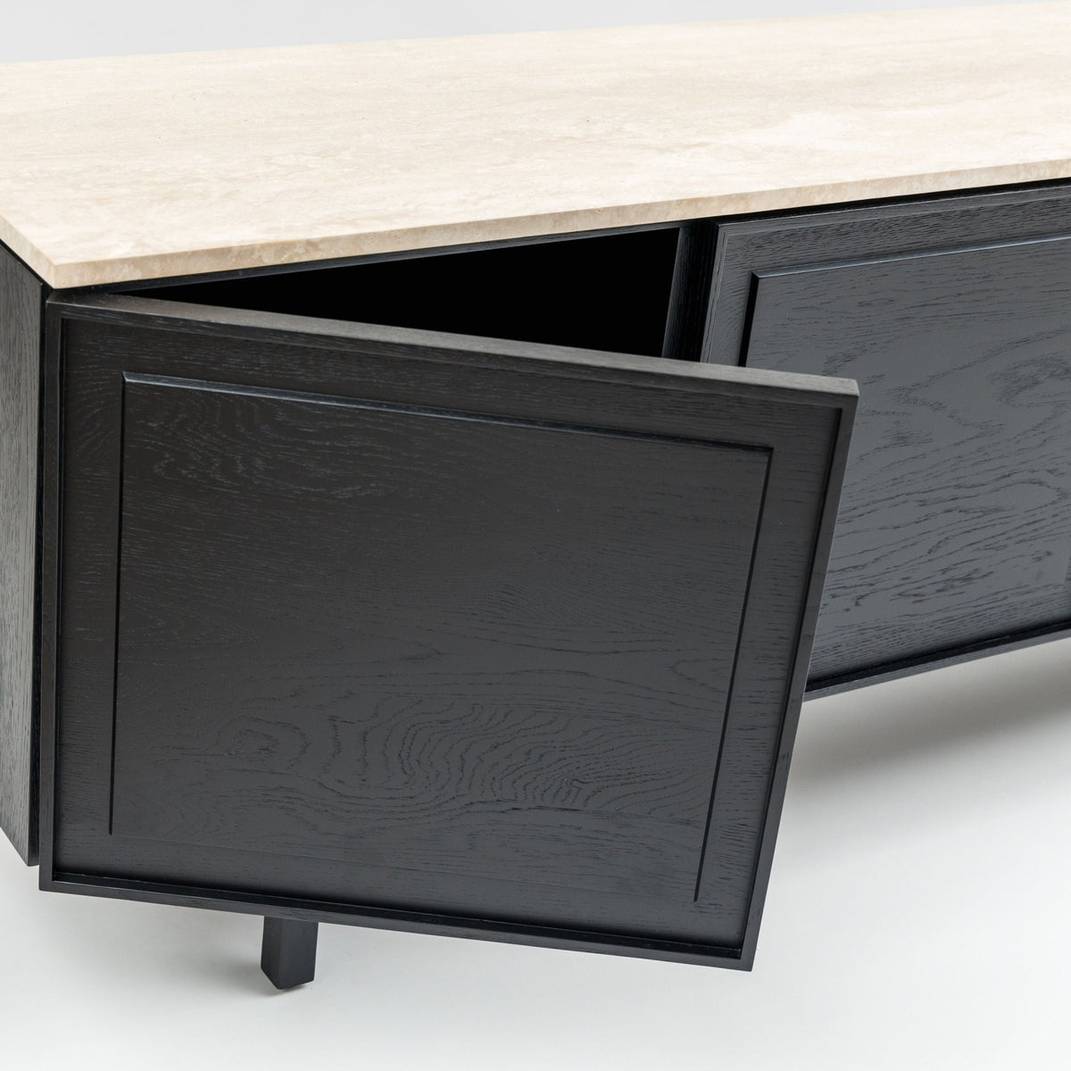 Yorke 220 Sideboard - Black Oak & Travertine - Buffets & Sideboards Tolv Loom Collection Dubai