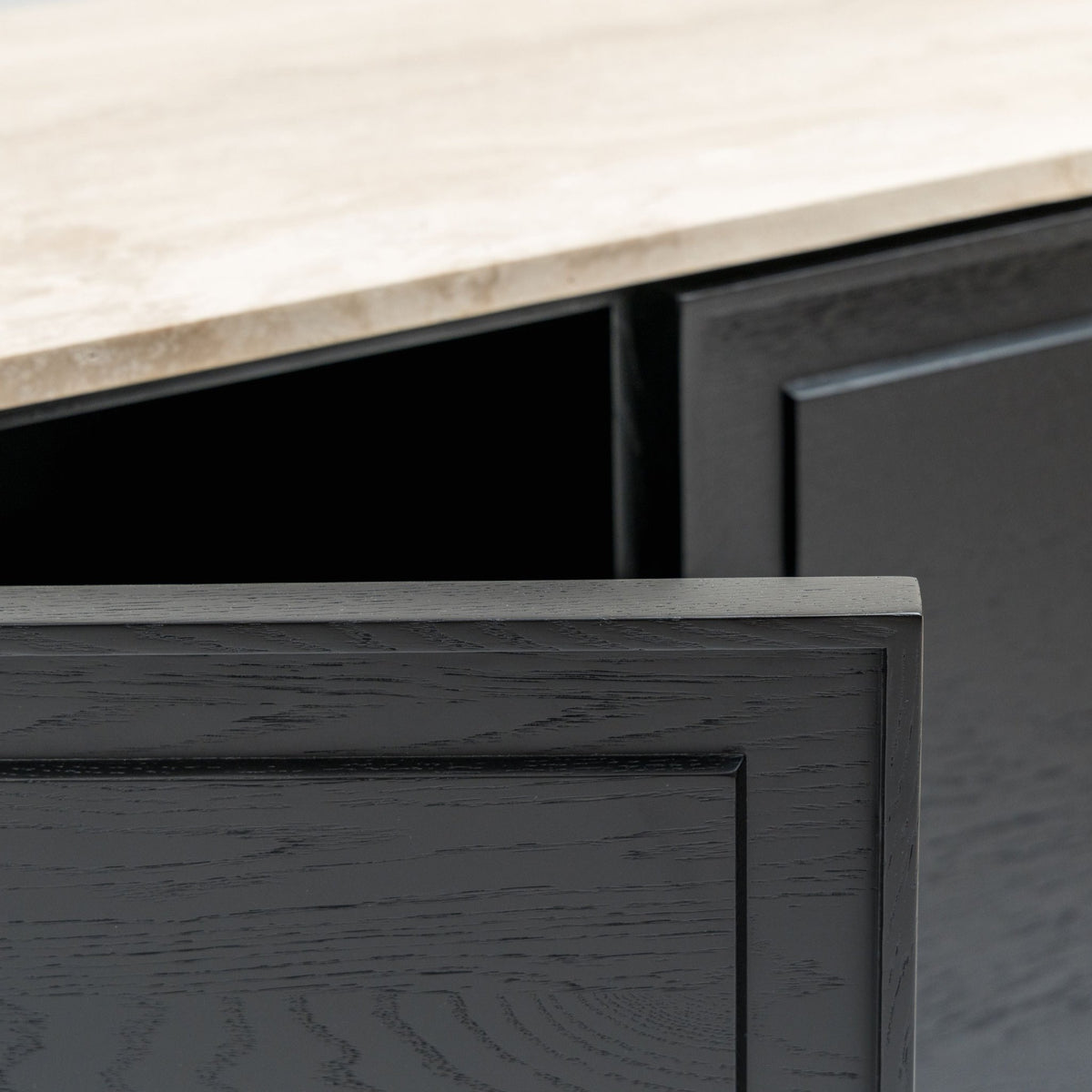 Yorke 220 Sideboard - Black Oak & Travertine - Buffets & Sideboards Tolv Loom Collection Dubai
