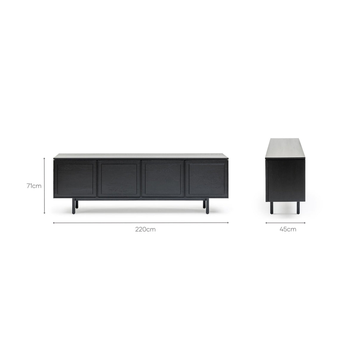 Yorke 220 Sideboard - Black Oak - Buffets & Sideboards Tolv Loom Collection Dubai