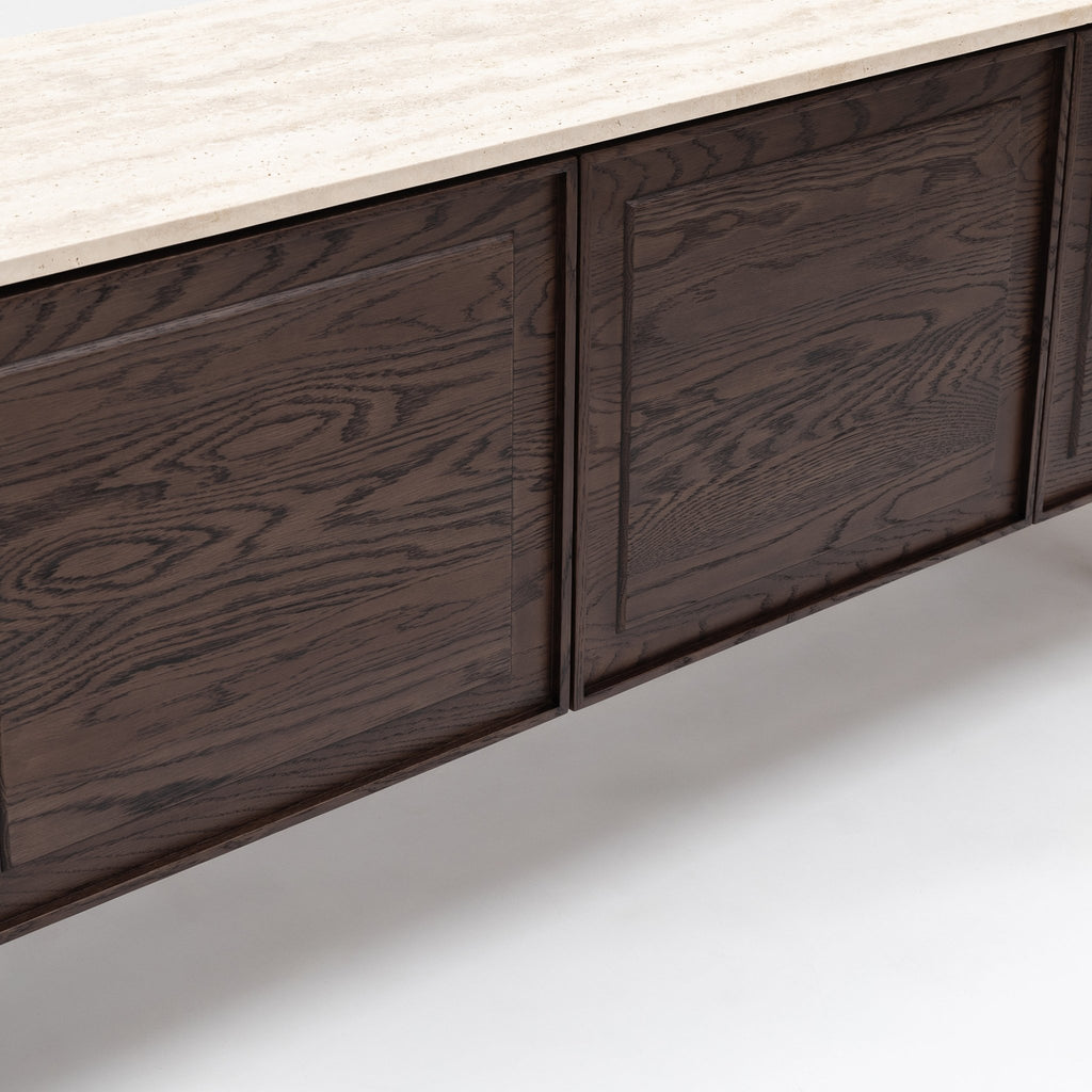 Yorke 220 Sideboard - Espresso Oak & Travertine - Loom Collection