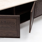 Yorke 220 Sideboard - Espresso Oak & Travertine