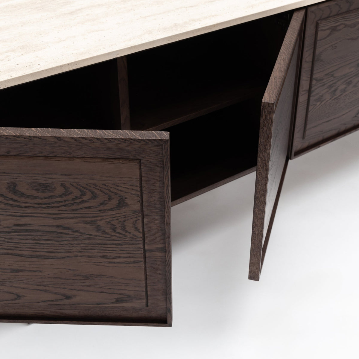 Yorke 220 Sideboard - Espresso Oak & Travertine