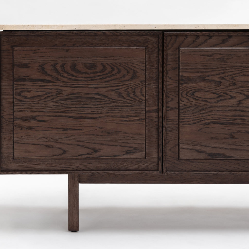 Yorke 220 Sideboard - Espresso Oak & Travertine - Loom Collection