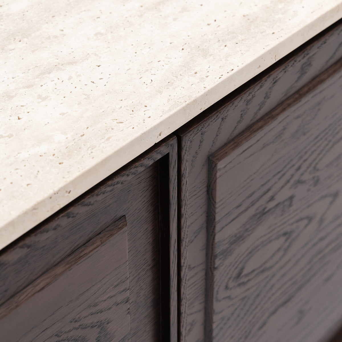 Yorke 220 Sideboard - Espresso Oak & Travertine