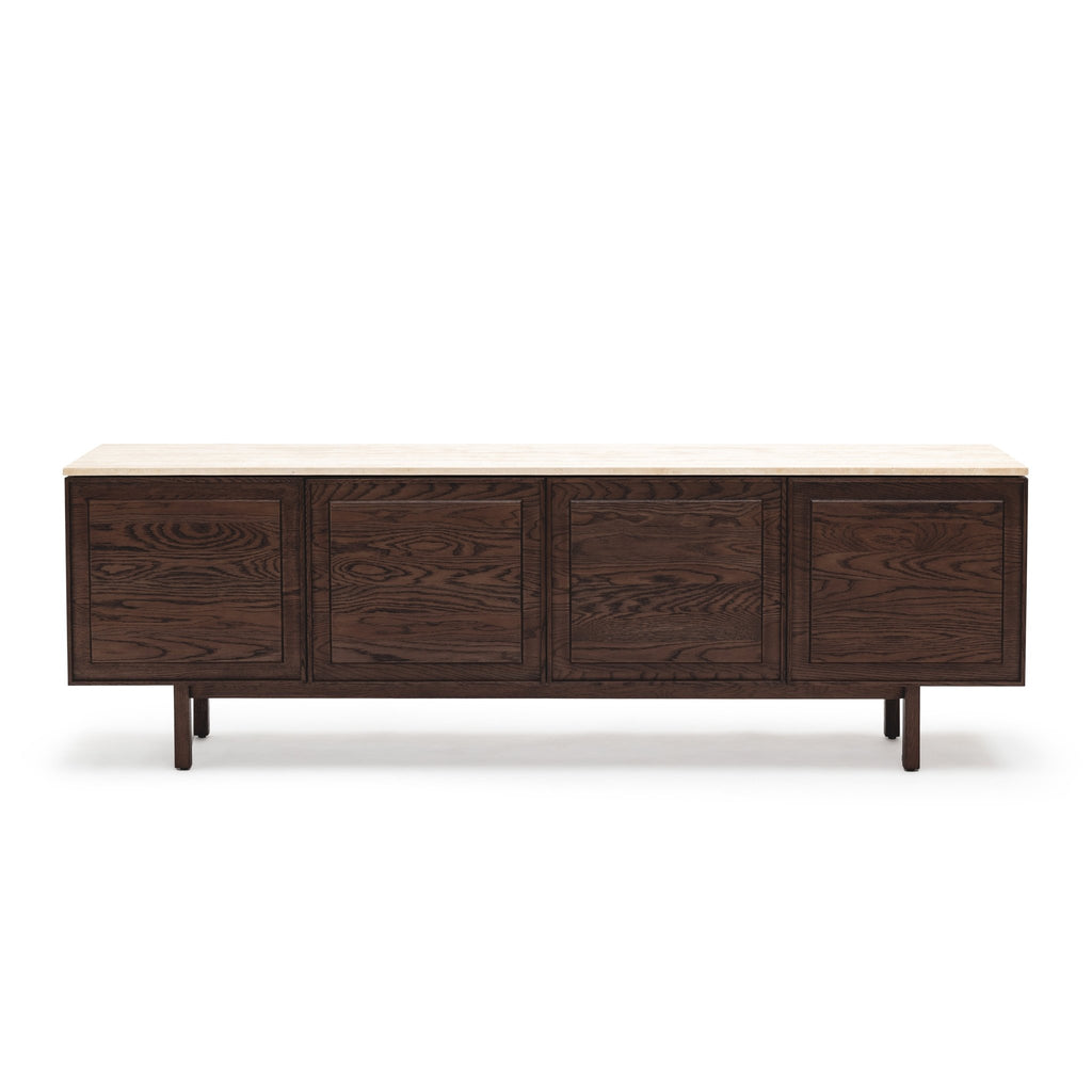 Yorke 220 Sideboard - Espresso Oak & Travertine - Loom Collection