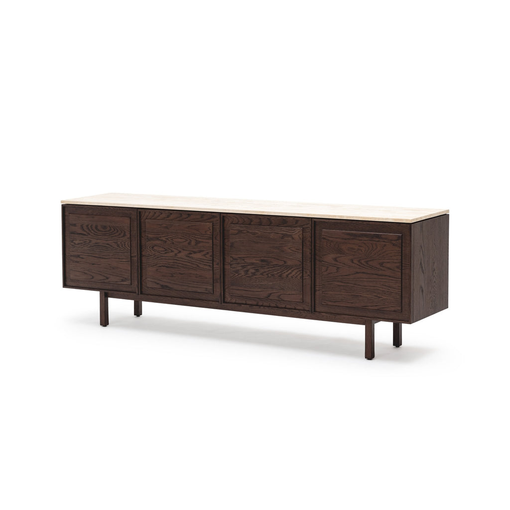 Yorke 220 Sideboard - Espresso Oak & Travertine - Loom Collection