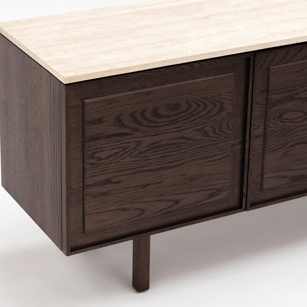 Yorke 220 Sideboard - Espresso Oak & Travertine - Loom Collection