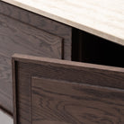 Yorke 220 Sideboard - Espresso Oak & Travertine
