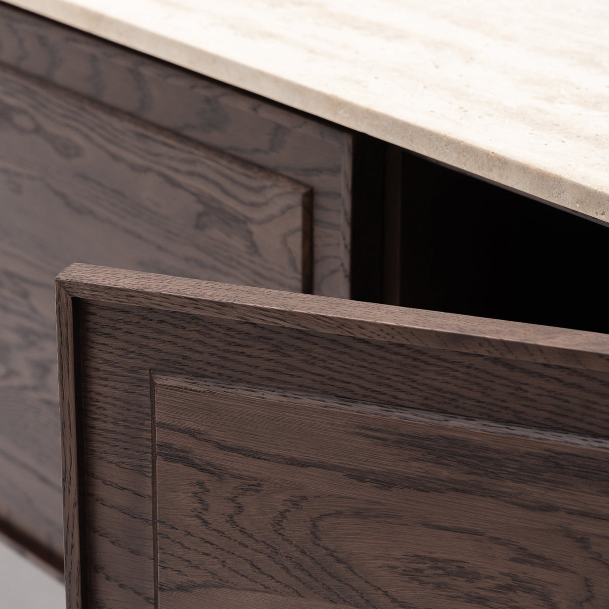 Yorke 220 Sideboard - Espresso Oak & Travertine