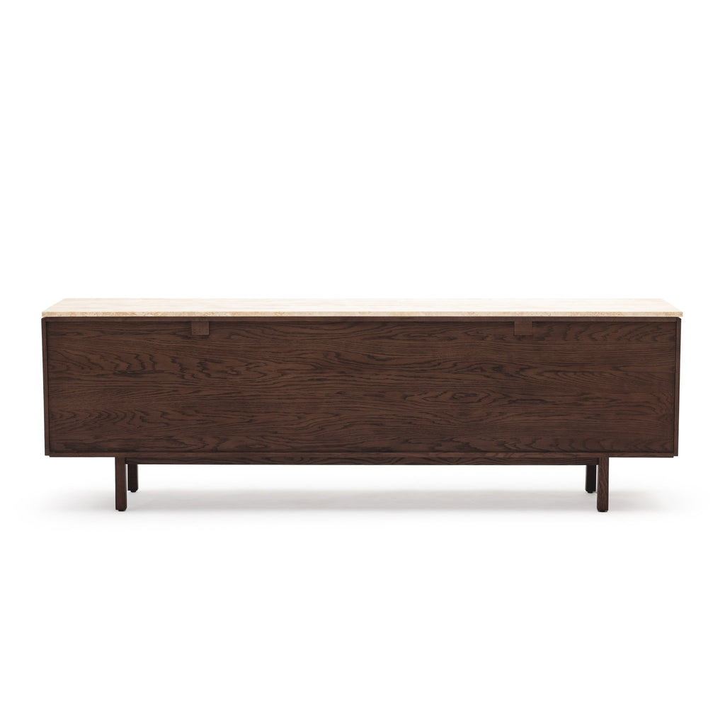 Yorke 220 Sideboard - Espresso Oak & Travertine - Loom Collection