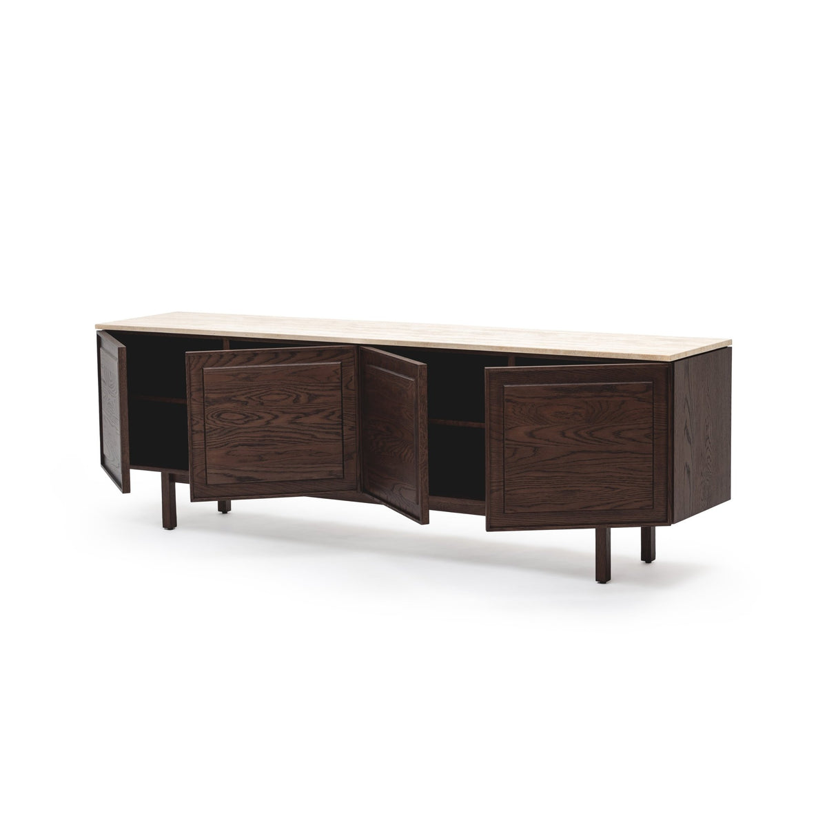 Yorke 220 Sideboard - Espresso Oak & Travertine
