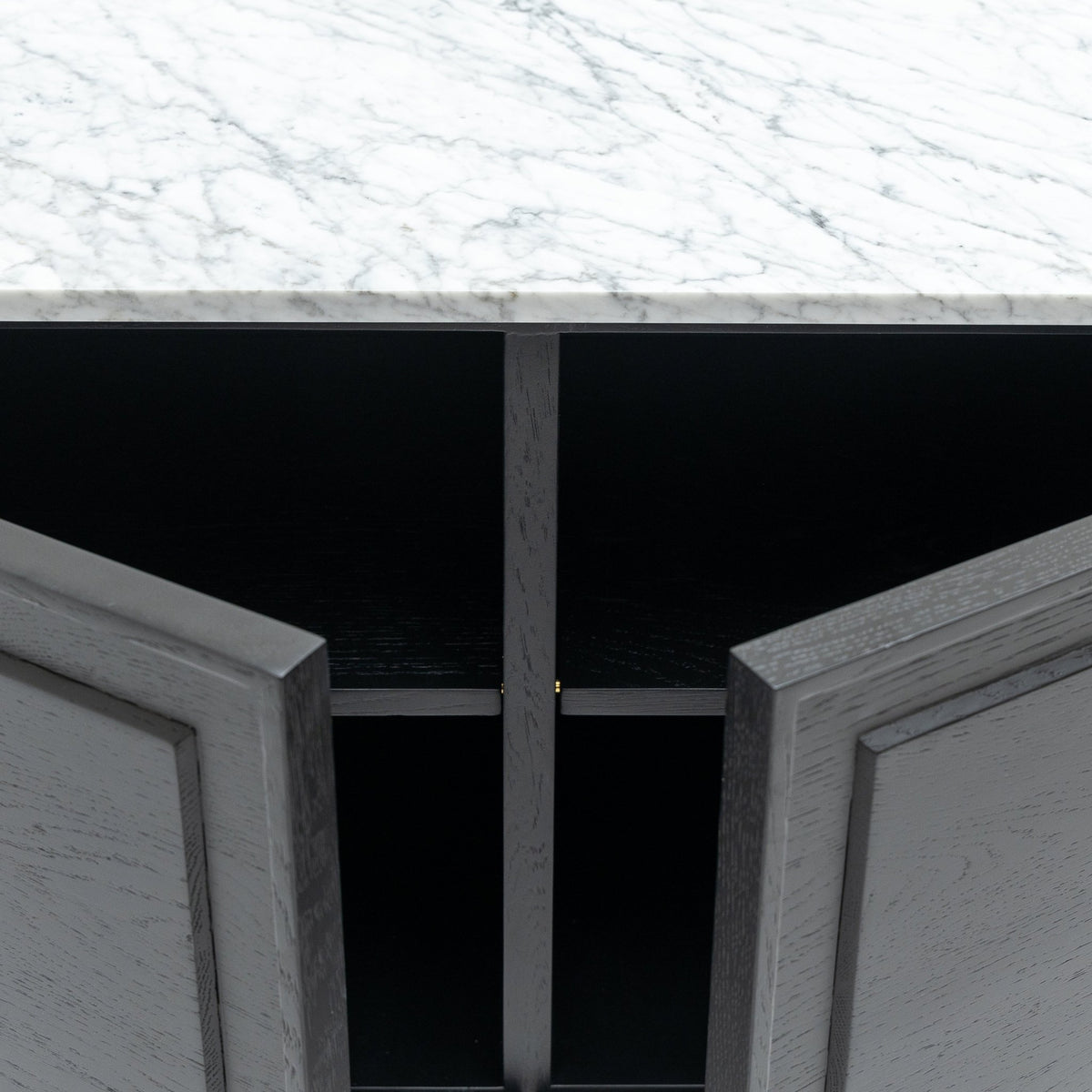 Yorke Highboard - Black Oak & Bianca Carrara