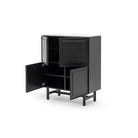 Yorke Highboard - Black Oak & Bianca Carrara