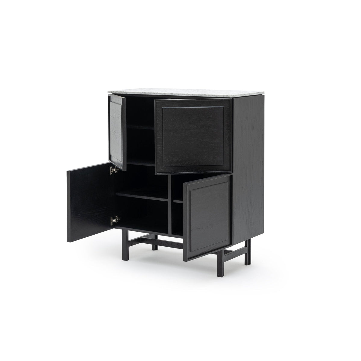 Yorke Highboard - Black Oak & Bianca Carrara