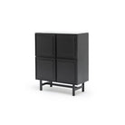 Yorke Highboard - Black Oak & Bianca Carrara