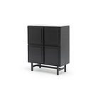 Yorke Highboard - Black Oak & Bianca Carrara