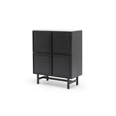 Yorke Highboard - Black Oak & Bianca Carrara