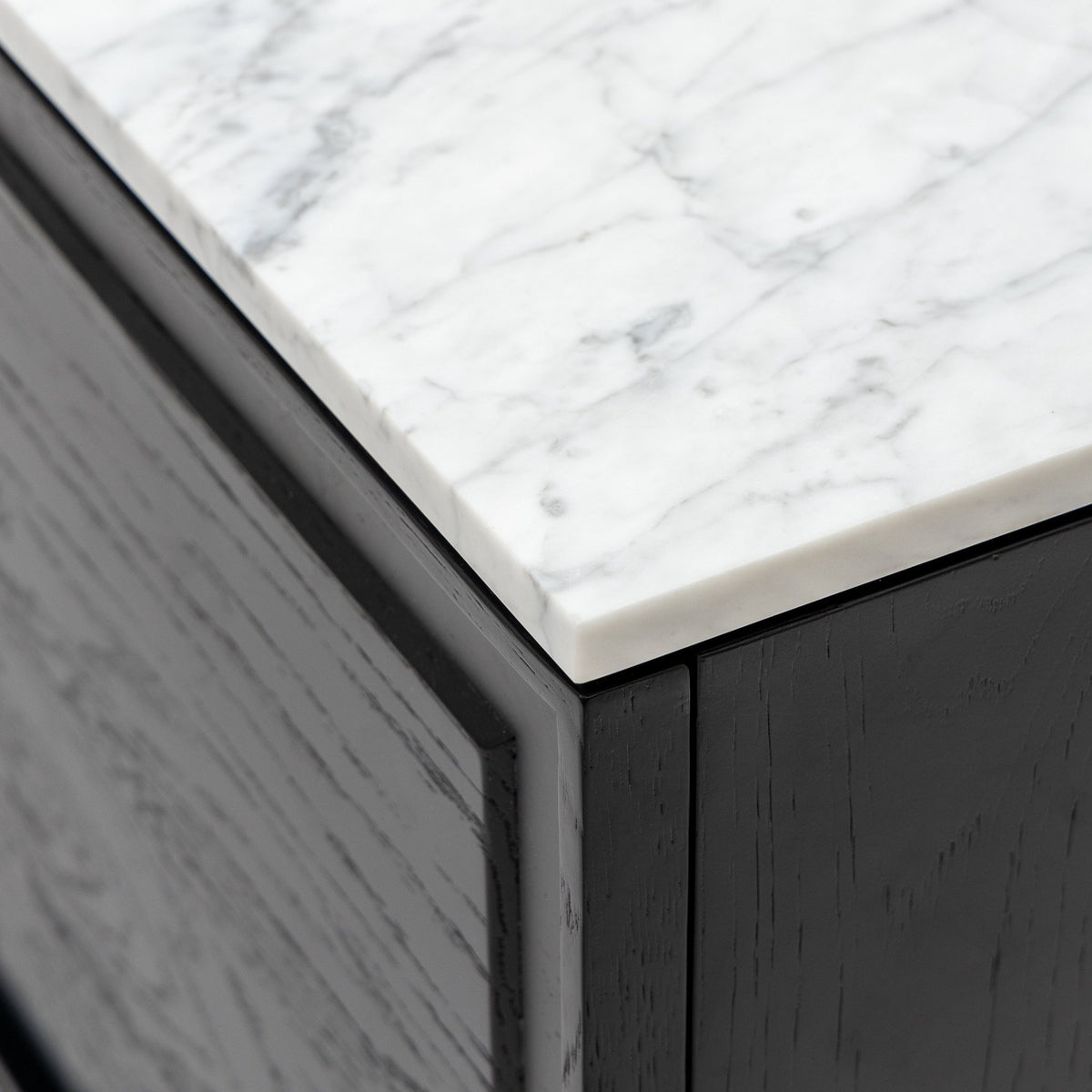 Yorke Highboard - Black Oak & Bianca Carrara