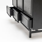 Yorke Highboard - Black Oak & Bianca Carrara
