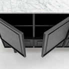 Yorke Highboard - Black Oak & Bianca Carrara