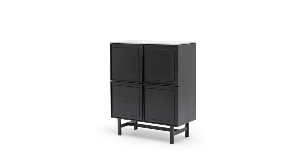 Yorke Highboard - Black Oak & Bianca Carrara - Loom Collection