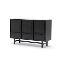 Yorke Highboard - Black Oak & Bianca Carrara