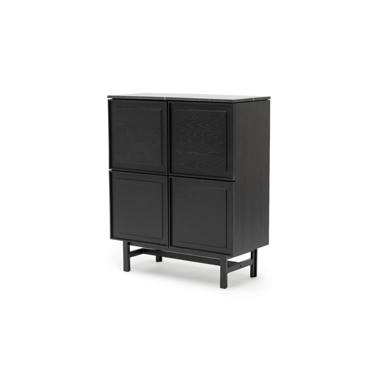 Yorke Highboard - Black Oak & Nero Marquina - Buffets & Sideboards Tolv Loom Collection Dubai