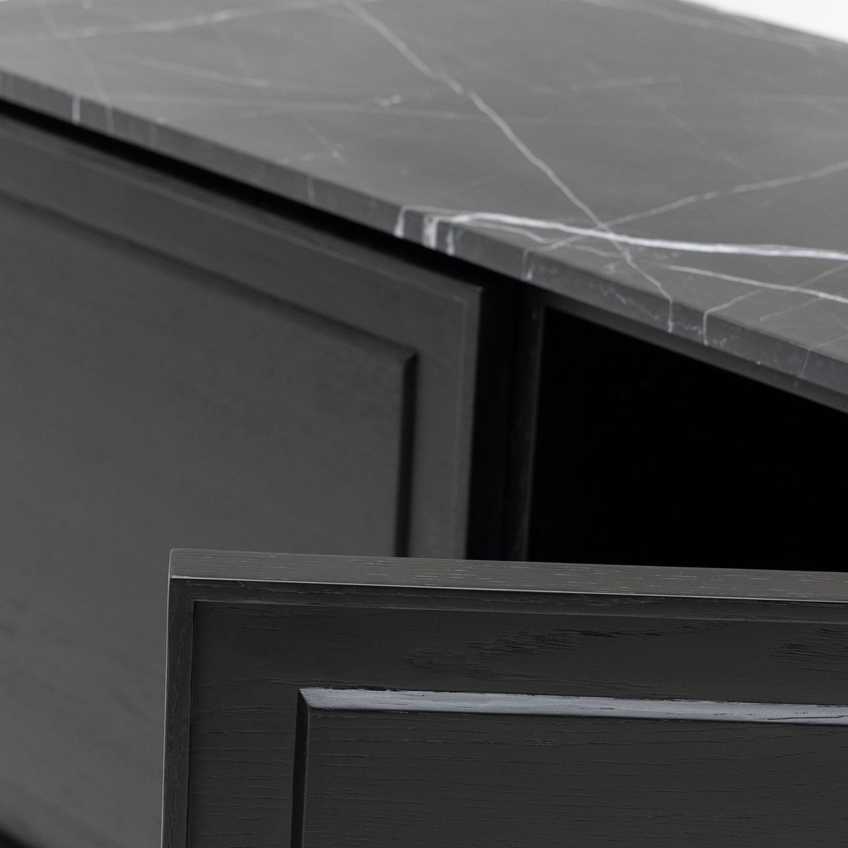 Yorke Highboard - Black Oak & Nero Marquina - Buffets & Sideboards Tolv Loom Collection Dubai