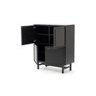 Yorke Highboard - Black Oak & Nero Marquina - Buffets & Sideboards Tolv Loom Collection Dubai