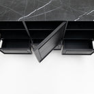 Yorke Highboard - Black Oak & Nero Marquina - Buffets & Sideboards Tolv Loom Collection Dubai