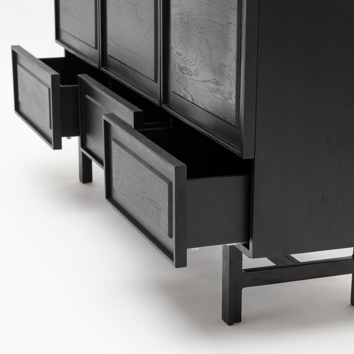 Yorke Highboard - Black Oak & Nero Marquina - Buffets & Sideboards Tolv Loom Collection Dubai