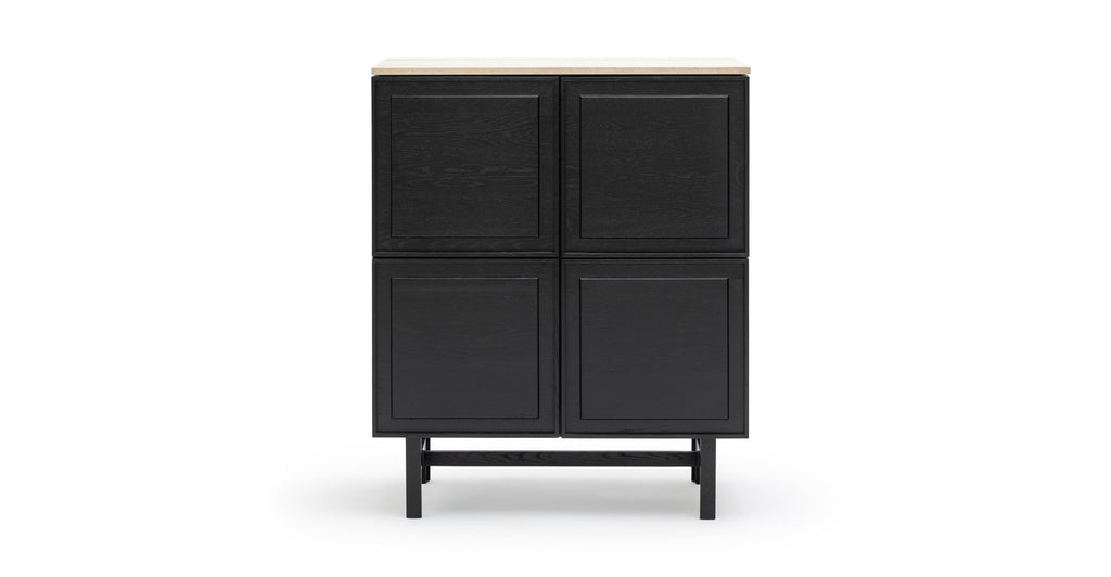 Yorke Highboard - Black Oak & Travertine - Loom Collection