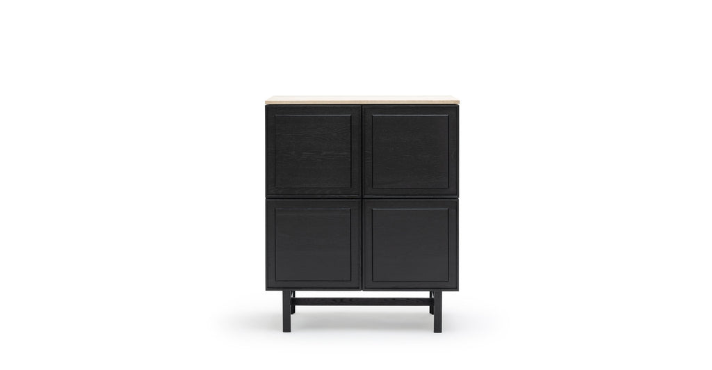 Yorke Highboard - Black Oak & Travertine - Loom Collection