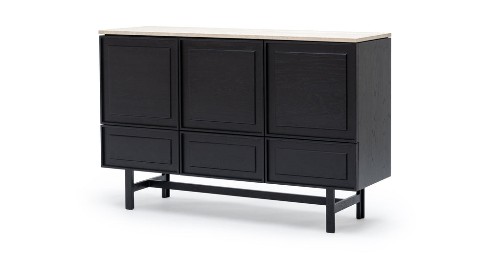 Yorke Highboard - Black Oak & Travertine - Loom Collection