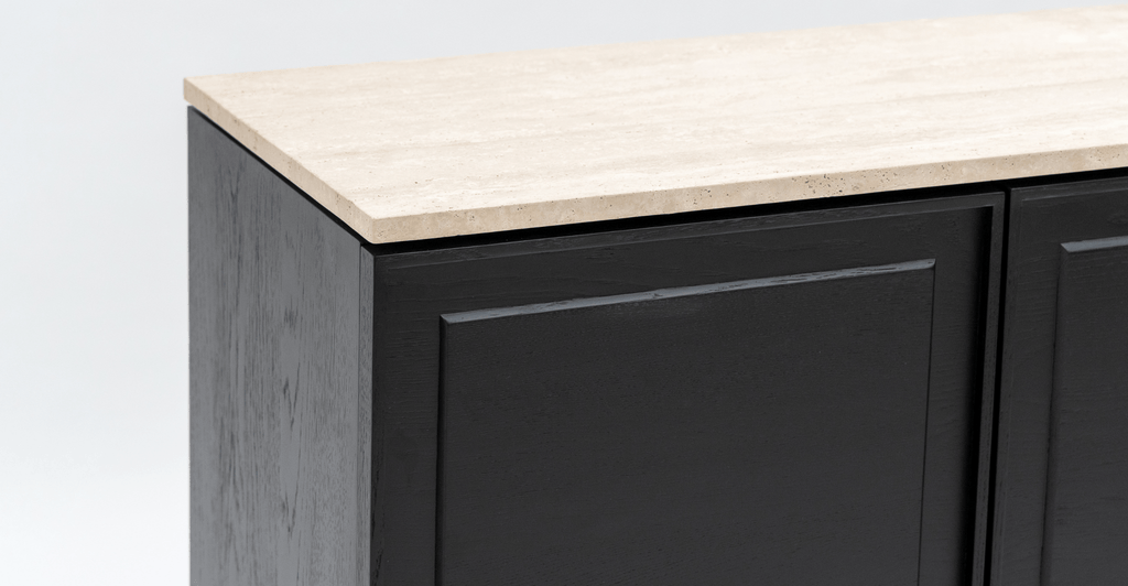 Yorke Highboard - Black Oak & Travertine - Loom Collection