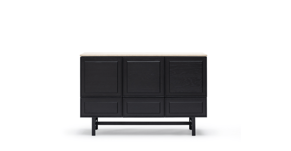 Yorke Highboard - Black Oak & Travertine - Loom Collection