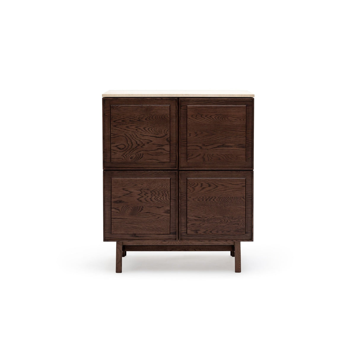 Yorke Highboard - Espresso Oak & Travertine - Buffets & Sideboards Tolv Loom Collection Dubai