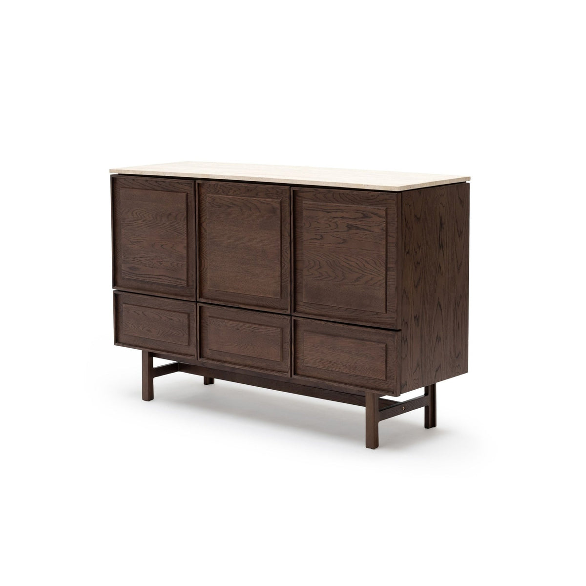 Yorke Highboard - Espresso Oak & Travertine - Buffets & Sideboards Tolv Loom Collection Dubai