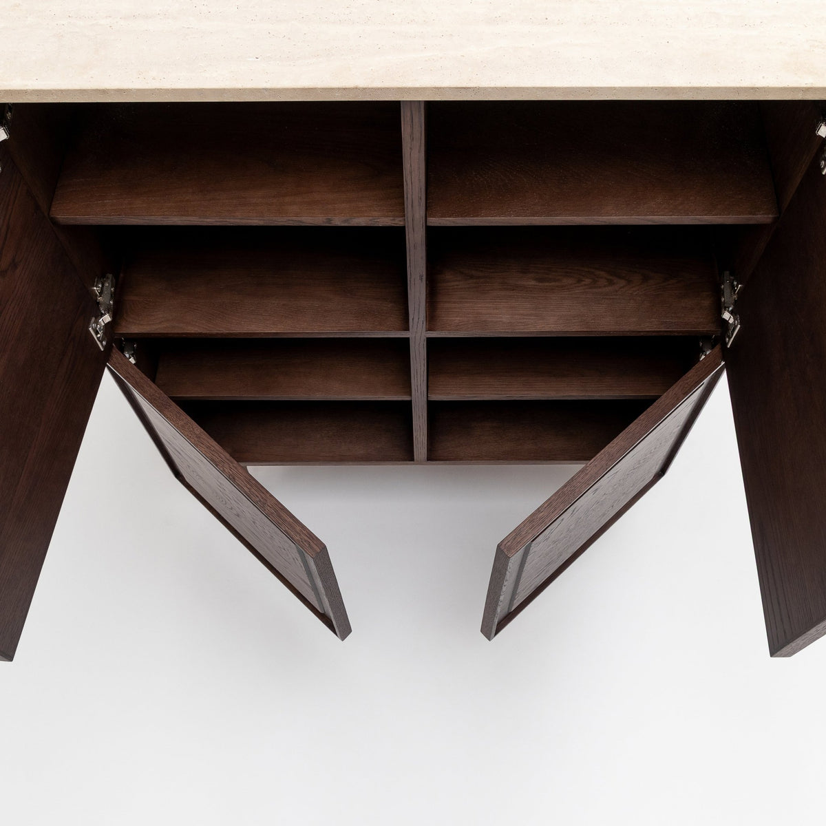 Yorke Highboard - Espresso Oak & Travertine - Buffets & Sideboards Tolv Loom Collection Dubai