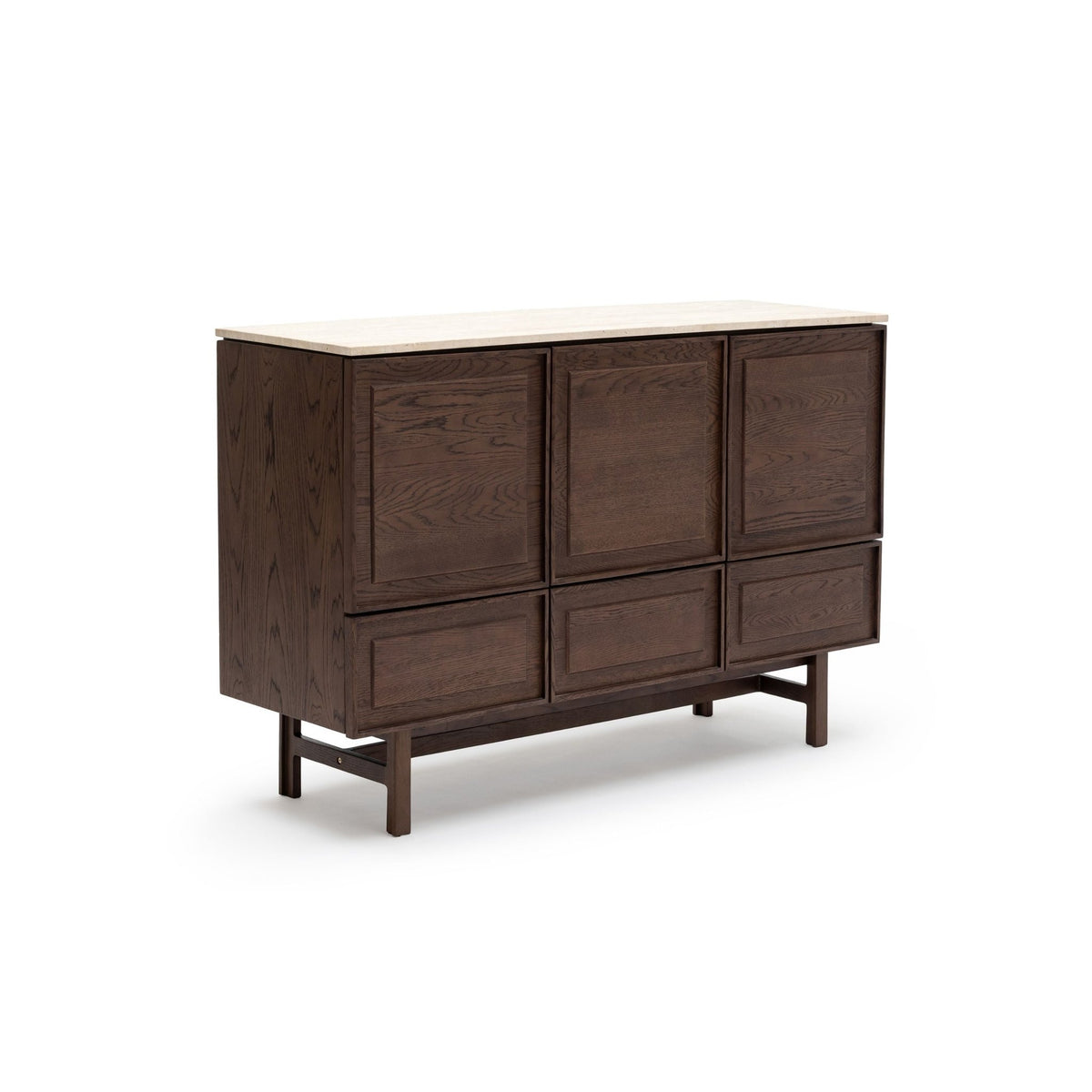 Yorke Highboard - Espresso Oak & Travertine - Buffets & Sideboards Tolv Loom Collection Dubai