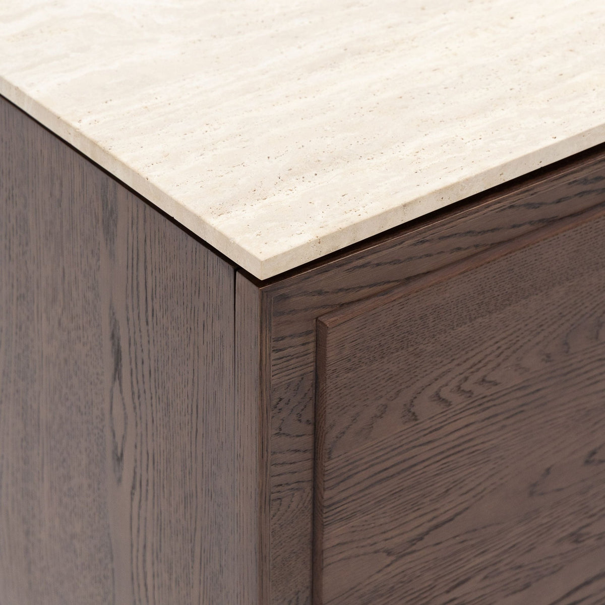 Yorke Highboard - Espresso Oak & Travertine - Buffets & Sideboards Tolv Loom Collection Dubai
