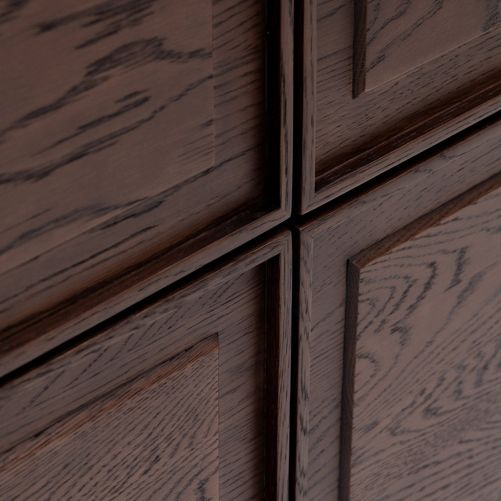 Yorke Highboard - Espresso Oak & Travertine - Buffets & Sideboards Tolv Loom Collection Dubai