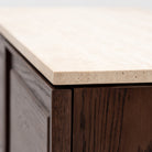 Yorke Highboard - Espresso Oak & Travertine - Buffets & Sideboards Tolv Loom Collection Dubai