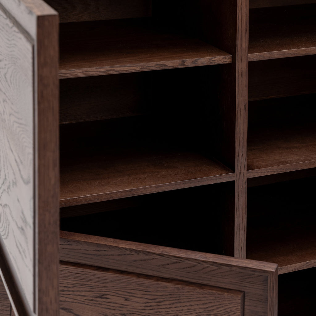 Yorke Highboard - Espresso Oak & Travertine - Buffets & Sideboards Tolv Loom Collection Dubai