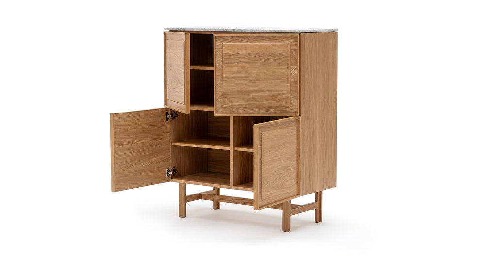 Yorke Highboard - Light Oak & Bianca Carrara - Loom Collection