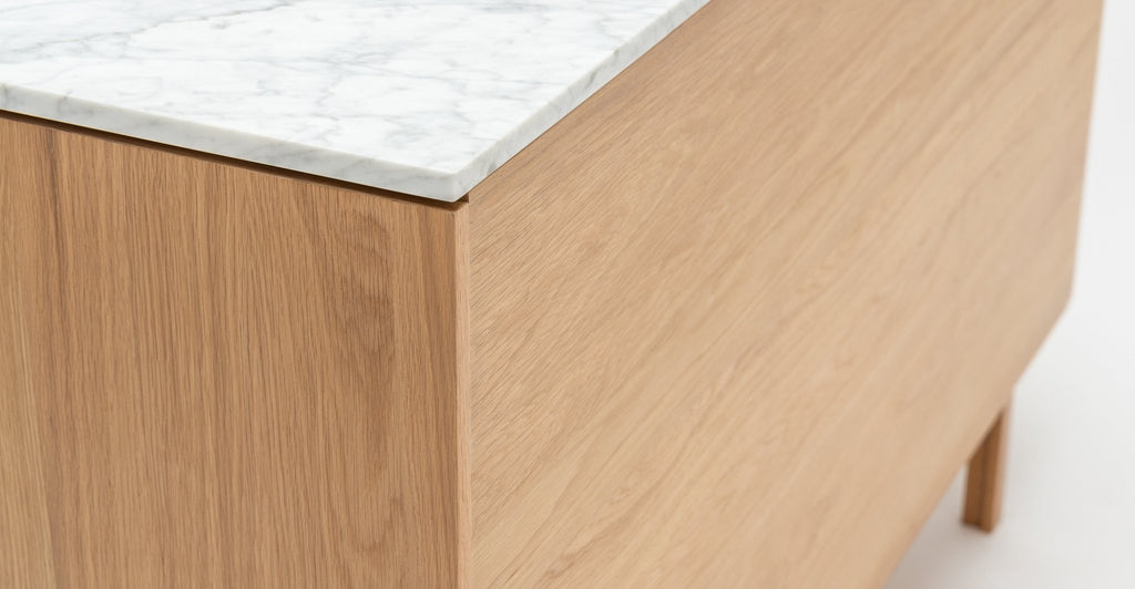 Yorke Highboard - Light Oak & Bianca Carrara - Loom Collection