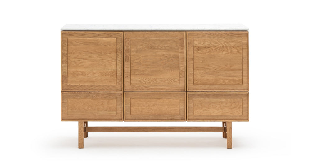 Yorke Highboard - Light Oak & Bianca Carrara - Loom Collection