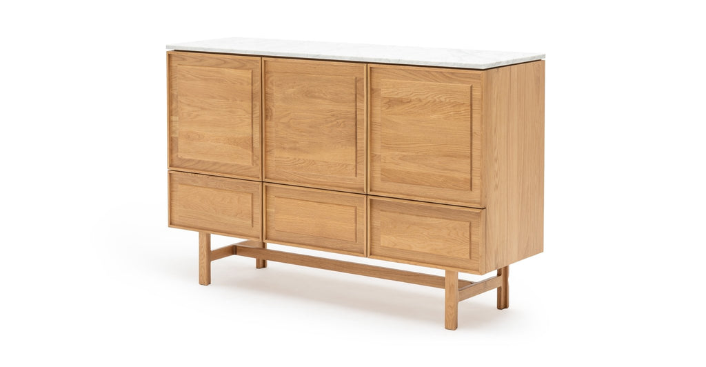 Yorke Highboard - Light Oak & Bianca Carrara - Loom Collection